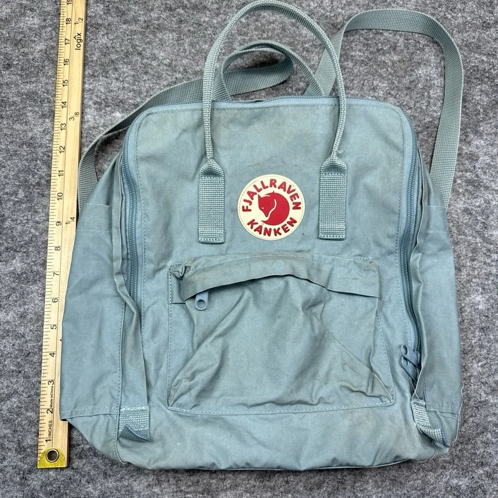Fjallraven Kanken backpack blue water resistant quick dry pockets handles 23510